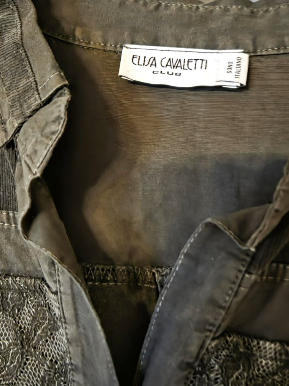 ELISA CAVALETTI GREY BUTTON DOWN BLOUSE/JACKET, XL, MADE IN ITALY - Picture 3 of 13